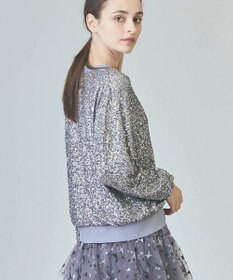 GRACE CONTINENTAL スパンコールニットカーディガン