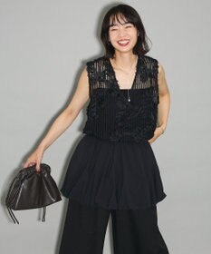 Green Parks テープ刺繍レースベスト