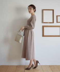 Tiaclasse 【洗える】パフ袖ニットワンピース