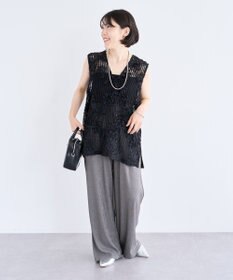 Green Parks テープ刺繍レースベスト