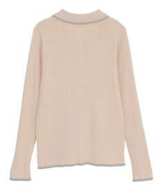 earth music&ecology バイカラートリムロングニットカーディガン