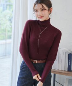 Tiaclasse L 【新色追加・洗える】リブタートルニット