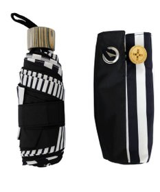 +RING 【UVカット90%以上】【簡単開閉】【数量限定】レディース向け  晴雨兼用折傘 53cm BLK-STP T1250