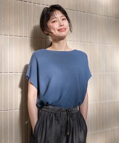 ANY 【洗濯機可/アンチピリング/UVカット】アクリルガーターフレンチスリーブニット