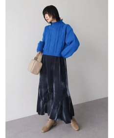 Green Parks ショート丈ケーブルニットプルオーバー