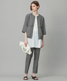 ICB 【UVカット・洗える】ウール2WAYストレッチ ドロストパンツ