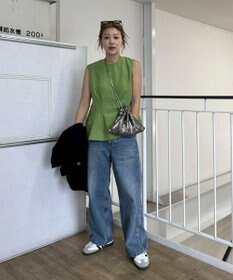 Green Parks AnriettMusee ノースリーブタックペプラムブラウス