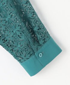 自由区 S ジオメトリックレース ブラウス