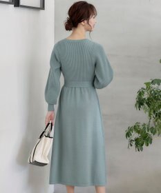 Tiaclasse 【洗える】パフ袖ニットワンピース