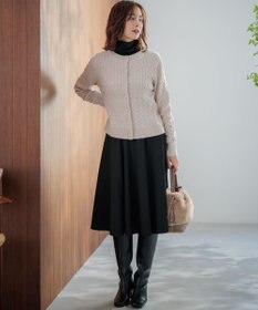 組曲 【前後着用可】コットンカシミヤ混2WAYケーブル ニット