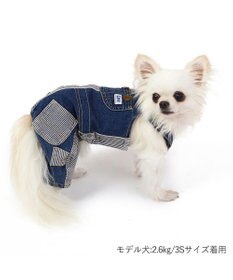 PET PARADISE Ｌｅｅ パッチワーク オーバーオール パンツつなぎ【小型犬】