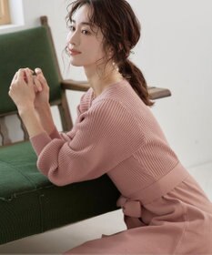 Tiaclasse 【洗える】パフ袖ニットワンピース