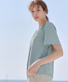 Tiaclasse 【2WAY・接触冷感・洗える】ノーカラーブラウス