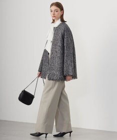 ICB L スパングルツイード ノーカラーコート