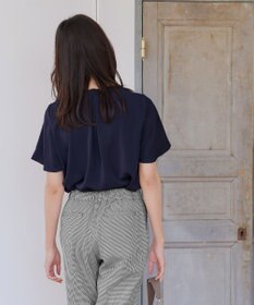 Tiaclasse 【2WAY・接触冷感・洗える】ノーカラーブラウス