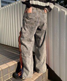 WEGO 【ユニセックス着用ITEM】ジャージドッキングZIPデニムパンツ