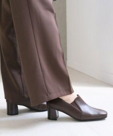 Pointer 日本製 滑り止めスクエアトゥサイドゴムパンプス