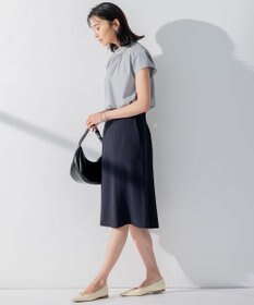 23区 【洗える】コットンポプリン スタンドカラー ブラウス