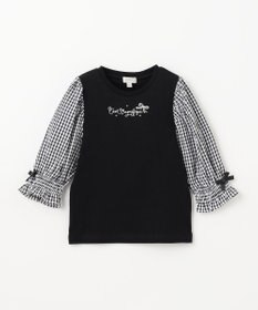 ANY KIDS 袖ギンガム 七分袖 Tシャツ