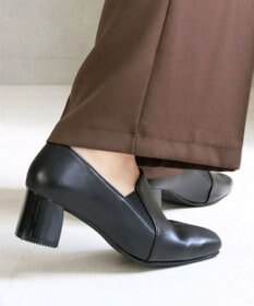 Pointer 日本製 滑り止めスクエアトゥサイドゴムパンプス