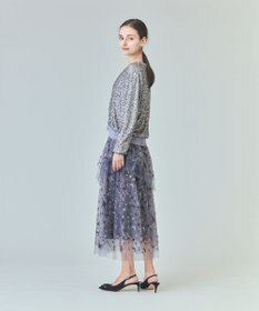 GRACE CONTINENTAL スパンコールニットカーディガン