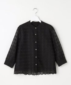 自由区 S ジオメトリックレース ブラウス