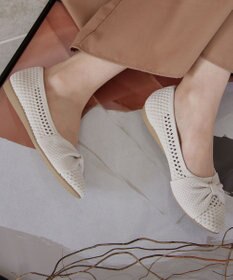 Tiaclasse 【小倉優子さん着用】リボンニットフラットパンプス