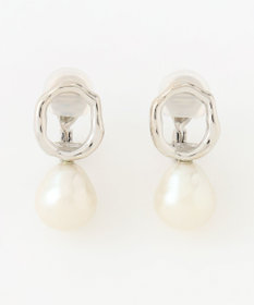 【わーば】アンティークランプ &amp; パールイヤリング わーば】アンティークランプ & パールイヤリング パールの