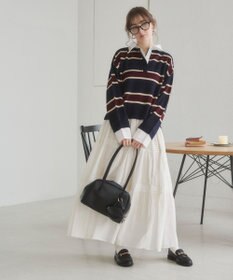 WEGO 【ANGIE VINTAGE】シャツ襟 ドッキング　フェイクレイヤード ニット トップス