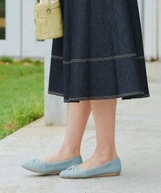 Tiaclasse 【小倉優子さん着用】リボンニットフラットパンプス