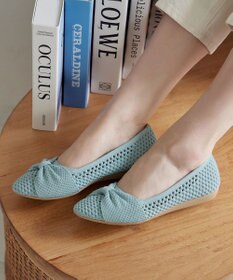 Tiaclasse 【小倉優子さん着用】リボンニットフラットパンプス