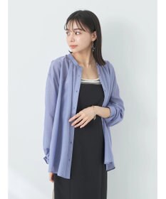 earth music&ecology シアーギャザーネックブラウス