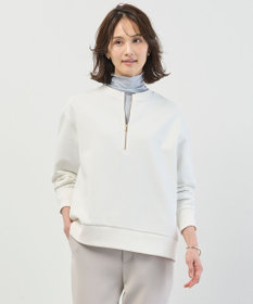 J.PRESS LADIES L 裏毛 ハーフジップ プルオーバー