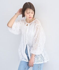 earth music&ecology レースフラワーブラウス