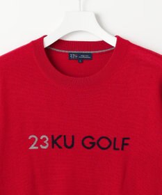 23区GOLF 【MEN】【ウォッシャブル】ウールブレンド ロゴニット