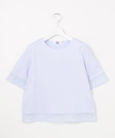 J.PRESS LADIES 【洗える】スムースジャージー レース カットソー