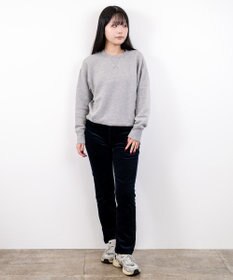 caqu スリムストレート 裏起毛コーデュロイパンツ