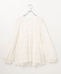 #Newans シアーチェックボリュームブラウス