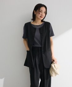 Green Parks クルーネック多釦ジレ