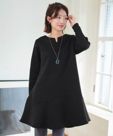 Tiaclasse L 【洗える】裏起毛フレアワンピチュニック