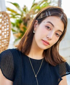 Tiaclasse 【金属アレルギー対応】パール＋ウェーブサークルピアス