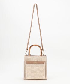 ANY SIS 【美人百花7月号掲載】2WAYバンブーライクハンドルミディ トートバッグ