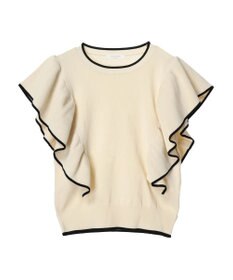 Green Parks 配色フリルニットプルオーバー