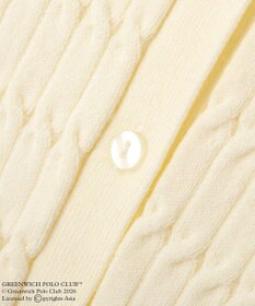 Green Parks GREENWICH POLO CLUB(TM)ケーブル襟付ニットカーディガン