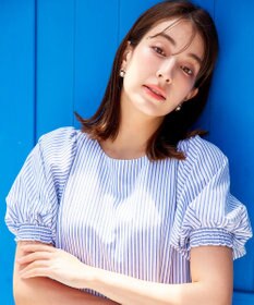 Tiaclasse 【金属アレルギー対応】パール＋ウェーブサークルピアス