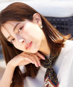 Tiaclasse 【金属アレルギー対応】パール＋ウェーブサークルピアス