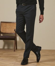 GOTAIRIKU セットアップカラー有【洗える/ストレッチ/シワになりにくい】ZERO TRIA ウォッシャブルパンツ(25年モデル) ブラック(グレンチェック地柄)