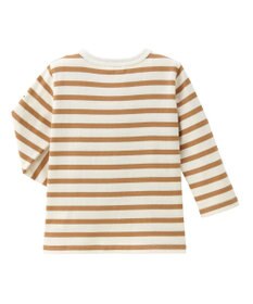 MIKI HOUSE HOT BISCUITS 【80-120cm】ボーダー柄 ワンポイント長袖Tシャツ