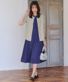 Tiaclasse L 【洗える】ノーカラーシアーシャツ