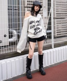 WEGO 2WAYショルダーリボンニット